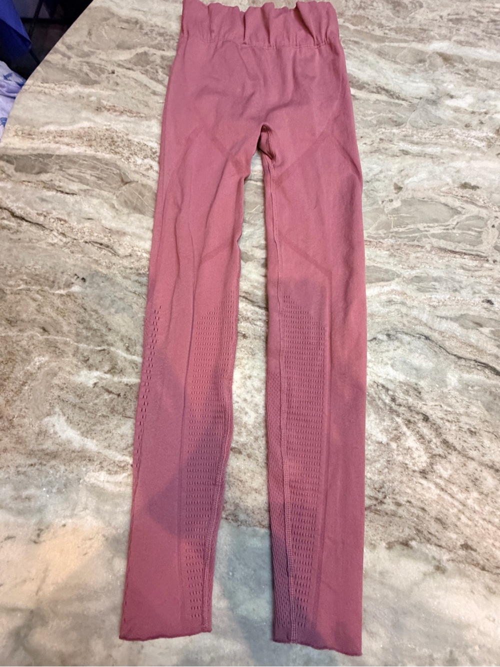 Fabletics Mauve Seamless Leggings XS High Rise Textured Activewear
